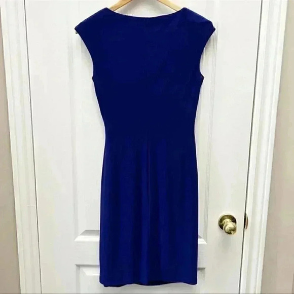 Lauren Ralph Lauren Dress Surplice Wrap Front Sleeveless Royal Blue  Size 2 - Picture 6 of 16